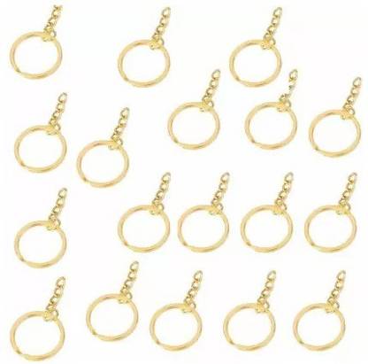 RKY 50PCS Golden Alloy Plated Keyring 25 mm Making with Chains.Locking Carabiner Key Chain