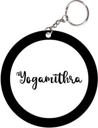 SY Gifts Yogamithra Name Black Keychain Key Chain
