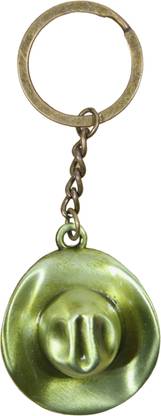 Lulala Mini Cowboy Hat Keychain, Silver Toned Metal Keychains with Ring for Keys,(Cap) Key Chain