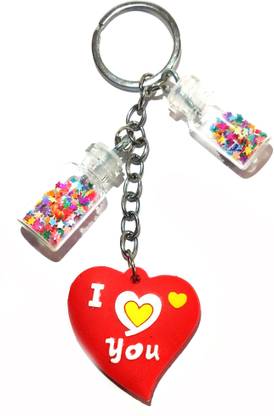 Meeko.com I love you Glitters key chain for unisex Key Chain