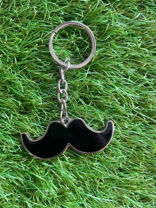 Smiles for miles Mustache/Mooch Metal Keychain/Keyring Key Chain