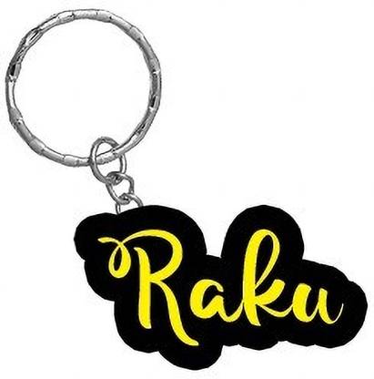SY Gifts Raku Name Black Yellow Name Keychain Key Chain