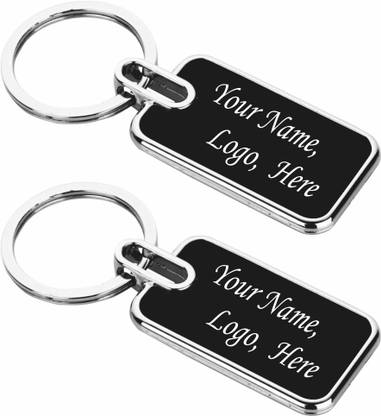 MOXTER Personalized Premium Metal Keychain With Name Engraved, Key Ring (Pack Of 2) Key Chain