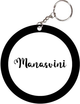SY Gifts Manasvini Name Black Keychain Key Chain