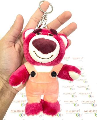 Mubco Toy Story Lotso Huggin Bear Keychain Stuffed Plush Toy Cartoon Model Gift Key Chain