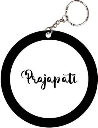 SY Gifts Prajapati Name Black Keychain Key Chain