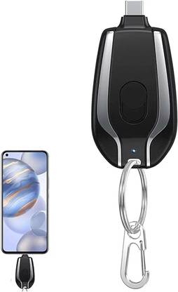PRARIKSH UNICORN Mini Key Chain Power Bank, C Type Charger 1500mAh (Black) Key Chain