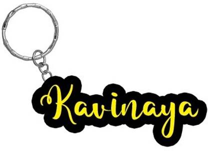 SY Gifts Kavinaya Name Black Yellow Name Keychain Key Chain