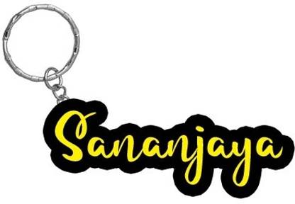 SY Gifts Sananjaya Name Black Yellow Name Keychain Key Chain