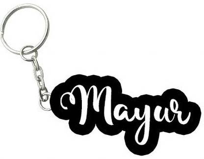 SY Gifts Mayur Black White Name Keychain Key Chain