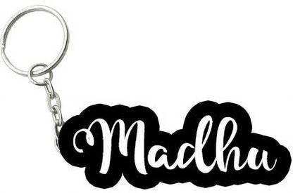 SY Gifts Madhu Black White Name Keychain Key Chain