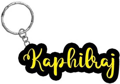 SY Gifts Kaphilraj Name Black Yellow Name Keychain Key Chain