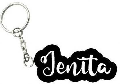 SY Gifts Jenita Black White Name Keychain Key Chain