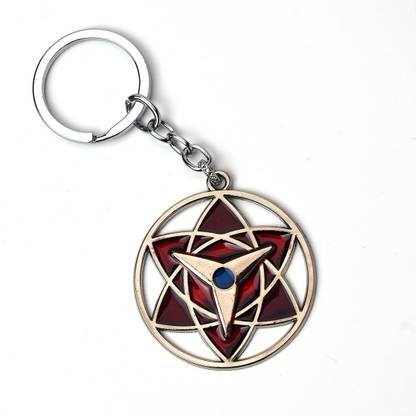 Daiyamondo Naruto Star Sasuke Uchiha Metal keychain surrounding with Ring Key Chain