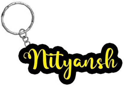 SY Gifts Nityansh Name Black Yellow Name Keychain Key Chain
