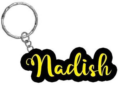 SY Gifts Nadish Name Black Yellow Name Keychain Key Chain