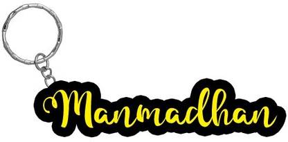 SY Gifts Manmadhan Name Black Yellow Name Keychain Key Chain