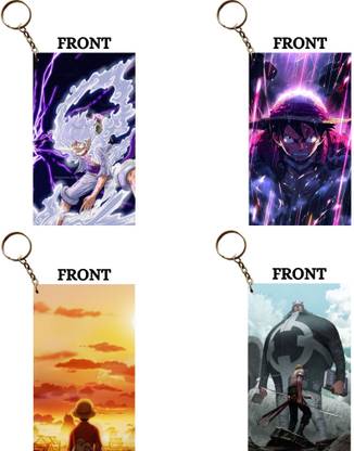 Hariyaali Enterprises LLP One Piece LUFFY GEAR 5 AND ZORO IN FRONT OF KUMA Unique Style 4 pcs Combo Key Chain
