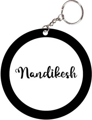 SY Gifts Nandikesh Name Black Keychain Key Chain