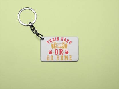 DOGAR ESSENTIALS Train Hard or Go Home - Printed Acrylic Keychain (Pack Of 2) Key Chain