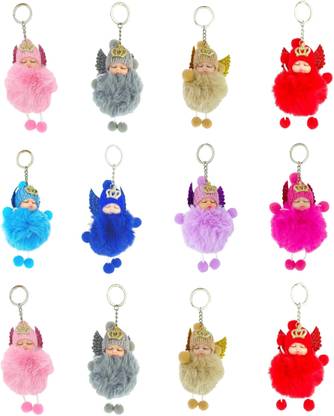 ShubhKraft Soft Toys Doll Keychains For Girls/Womens Return Gift (Pack of 12, Multicolor) Key Chain