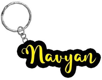 SY Gifts Navyan Name Black Yellow Name Keychain Key Chain