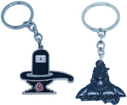 kd collections KD-632-637 Adiyogi Keychain & Om Shiva Shankar Mahadev Shivling Keychain Combo Key Chain