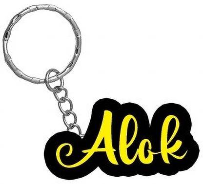 SY Gifts Alok Name Black Yellow Name Keychain Key Chain