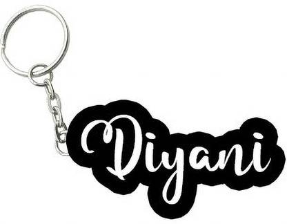 SY Gifts Diyani Black White Name Keychain Key Chain