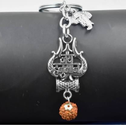 AFH Jay Hanuman Rudraksha sund Ganesh Charm Religious keychain for Men and Women Key Chain