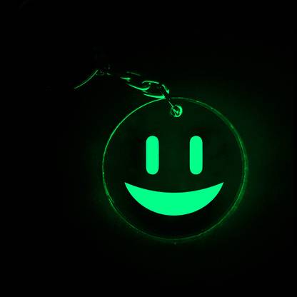Glow Nest Glow in Dark Cheerful Smile Keychain | Night glow keychain | Transparant Acrylic Key Chain