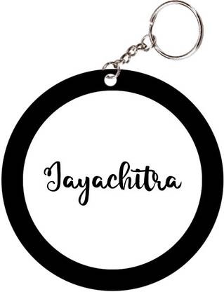 SY Gifts Jayachitra Name Black Keychain Key Chain