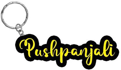 SY Gifts Pushpanjali Name Black Yellow Name Keychain Key Chain