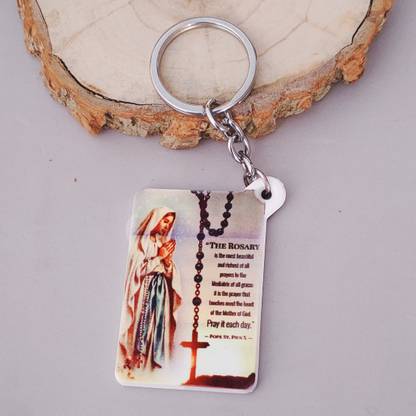 Shiv Jagdamba Our Lady of the Rosary Mother Mary Polymer Keychain ShivKeyP85 Key Chain