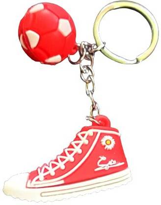 linsok Football/Soccer Shoe with Ball Shape Silicone Rubber Keychain Key Chain
