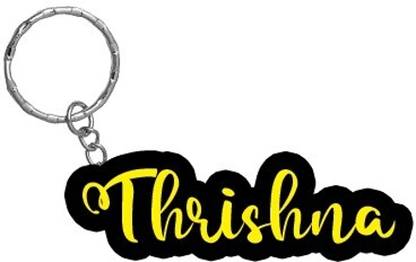SY Gifts Thrishna Name Black Yellow Name Keychain Key Chain