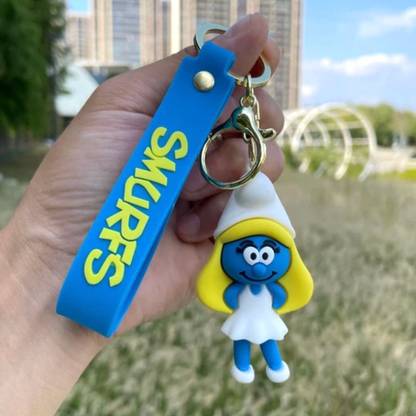 Mubco The Smurfs Smurfette 3D Keychain| Strap Charm & Hook |PVC Cartoon Model Toy Gift Key Chain