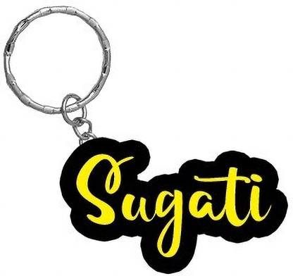 SY Gifts Sugati Name Black Yellow Name Keychain Key Chain