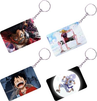 tierstore 4-Piece Keychains of Luffy (One Piece) for Bike & Bag Keys Key Chain