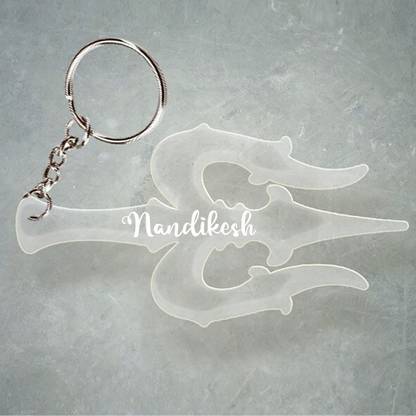 SY Gifts Trishul Desigh With Nandikesh Name Key Chain