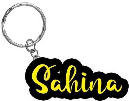 SY Gifts Sahina Name Black Yellow Name Keychain Key Chain