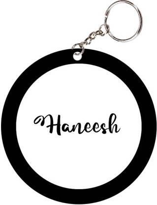 SY Gifts Haneesh Name Black Keychain Key Chain