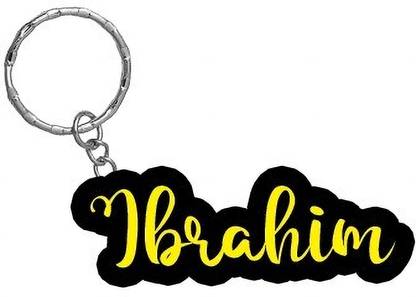 SY Gifts Ibrahim Name Black Yellow Name Keychain Key Chain