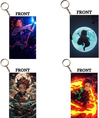 Hariyaali Enterprises LLP DEMON SLAYER Unique 4 Anime Keychain Combo Key Chain