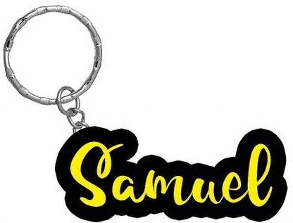 SY Gifts Samuel Name Black Yellow Name Keychain Key Chain