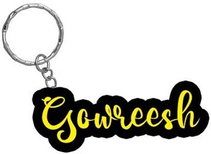 SY Gifts Gowreesh Name Black Yellow Name Keychain Key Chain