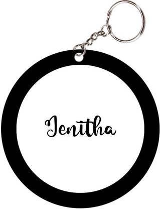 SY Gifts Jenitha Name Black Keychain Key Chain