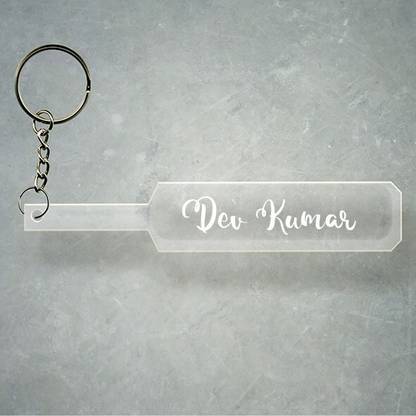 SY Gifts Cricket Bat Logo Design With Dev Kumar Name Key Chain