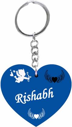 MorFex Rishabh Name Beautiful Heart Shape Arclic Keychain Best Gifts for Your B125 Key Chain