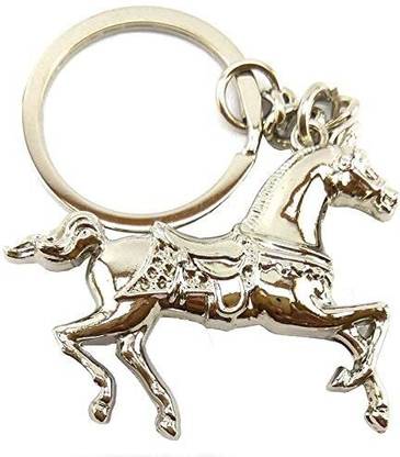 mik 3D Metal Running Horses Key Chain